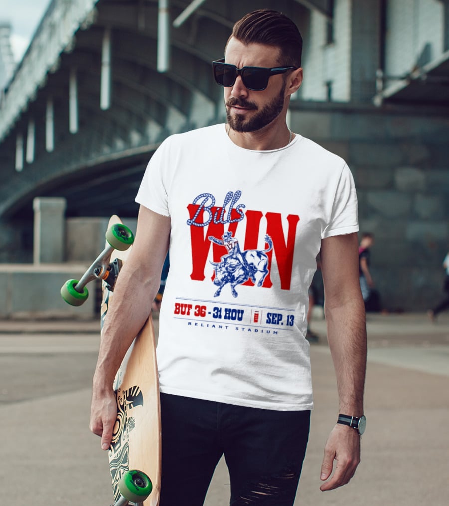 Bills Win BUF 36 31 HOU Week 1 Sep 13 Reliant Stadium Retro Style Football Victory Celebration T-Shirt
