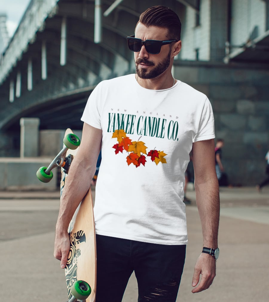New England Yankee Candle Co Fall Leaves Autumn T-Shirt