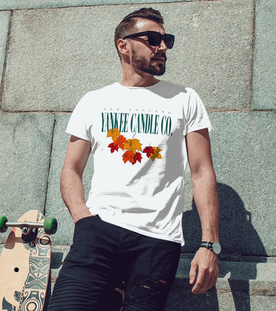 New England Yankee Candle Co Fall Leaves Autumn T-Shirt