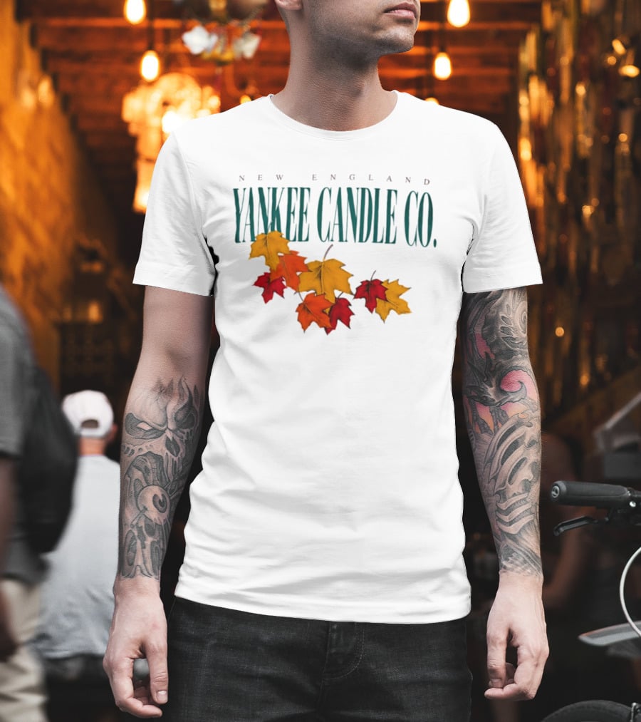 New England Yankee Candle Co Fall Leaves Autumn T-Shirt