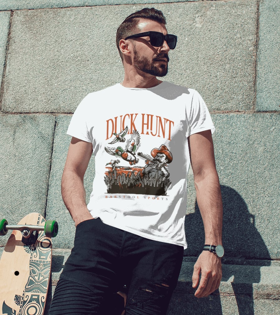 Duck Hunt Cowboy Oklahoma Cowboys Oregon Ducks Barstool Sports T-Shirt