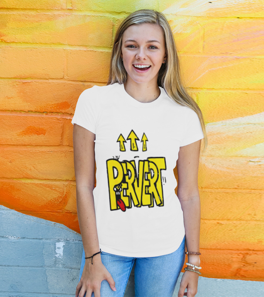 Pervert Urban Edgy Graffiti Arrows Tongue Streetwear T-Shirt