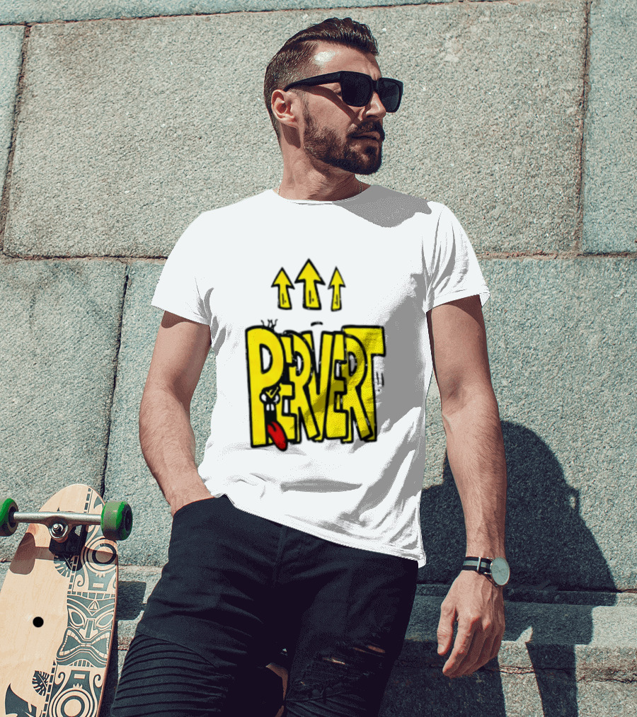 Pervert Urban Edgy Graffiti Arrows Tongue Streetwear T-Shirt