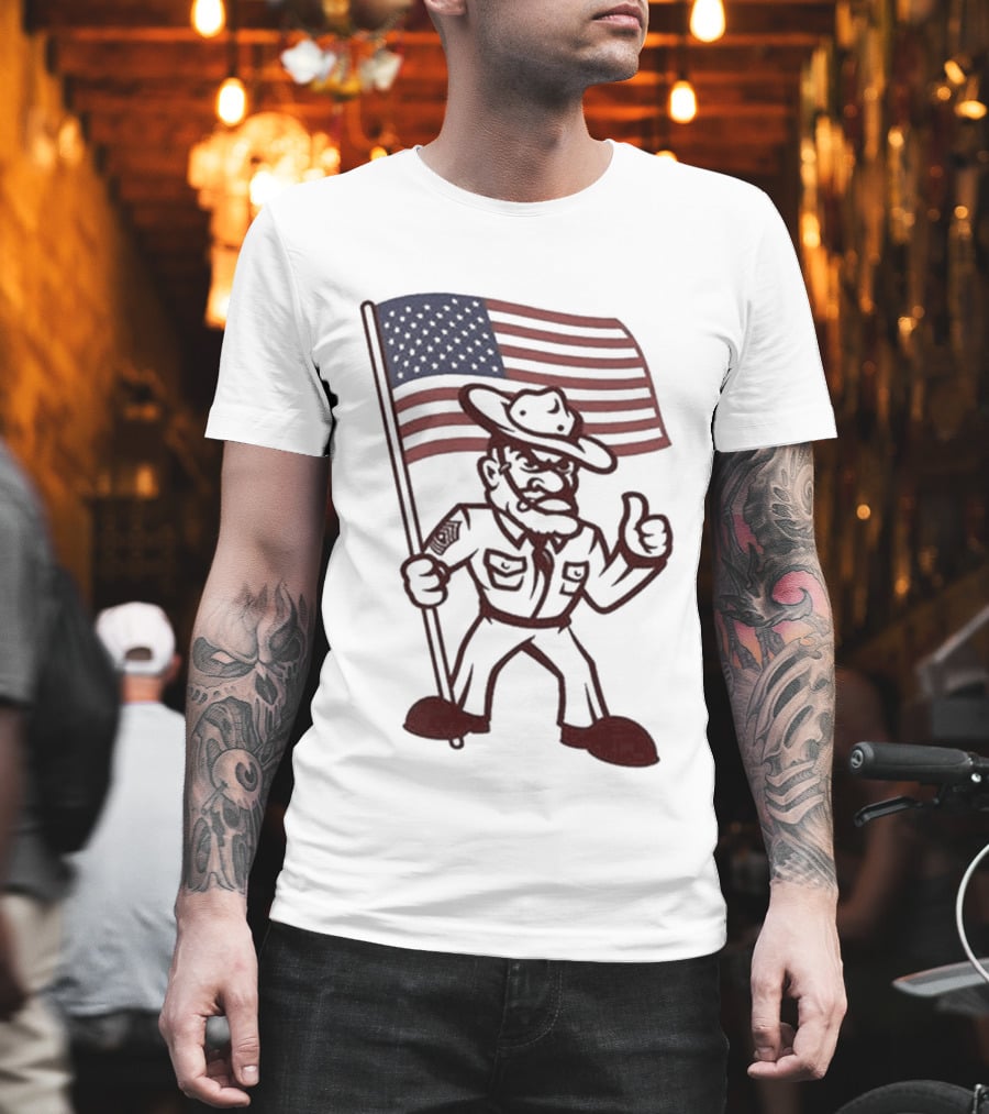 Texas A&M Aggies 12th Man Patriotic American Flag T-Shirt