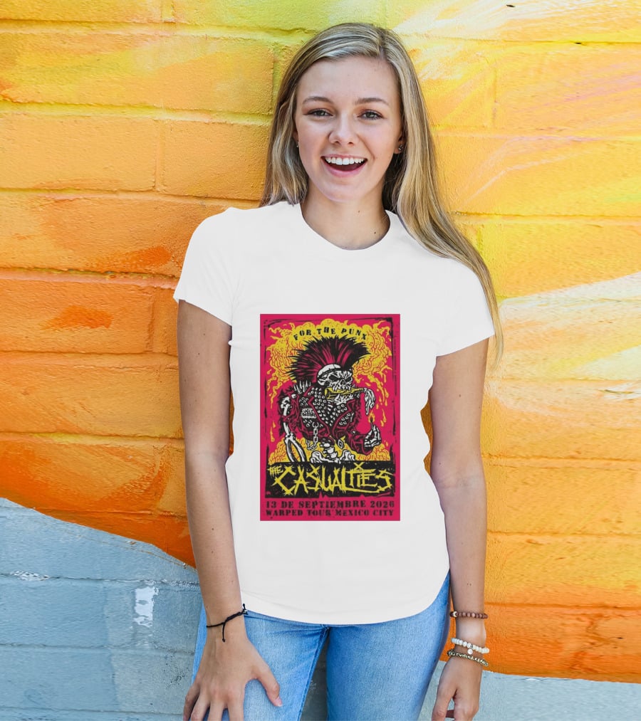 The Casualties Warped Tour Mexico City For The Punx 13 De Septiembre 2026 T-Shirt