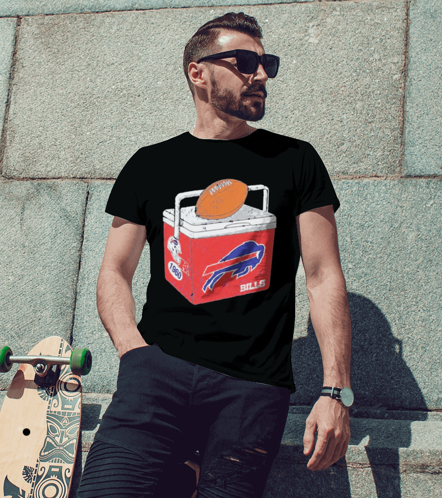 Buffalo Bills 1960 Retro Cooler With Football T-Shirt