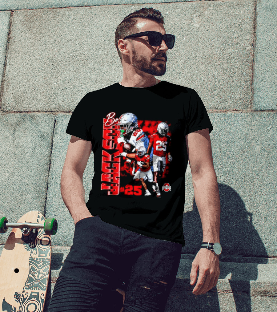 Bo Jackson 25 Ohio State Buckeyes NCAA Player Football T-Shirt