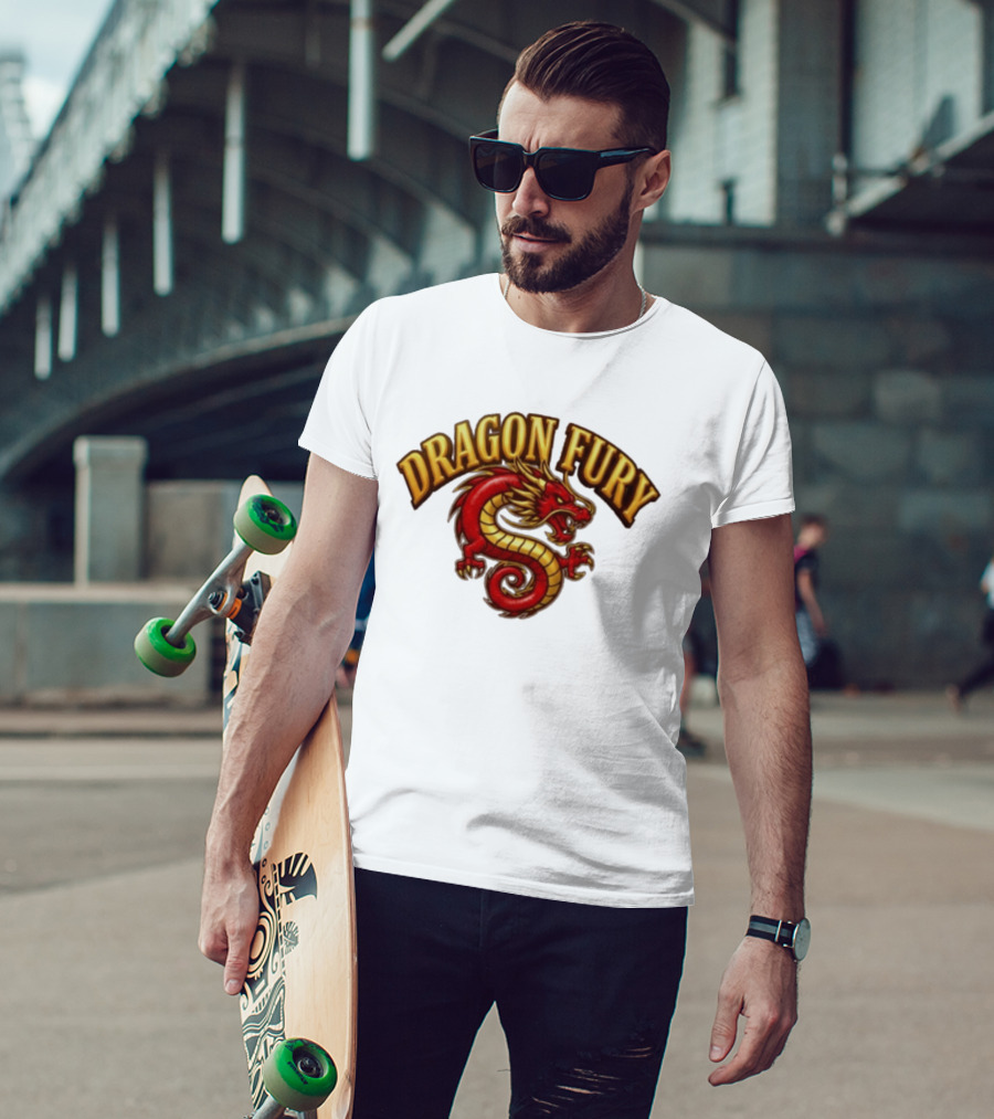 Dragon Fury Red Gold Chinese Dragon T-Shirt