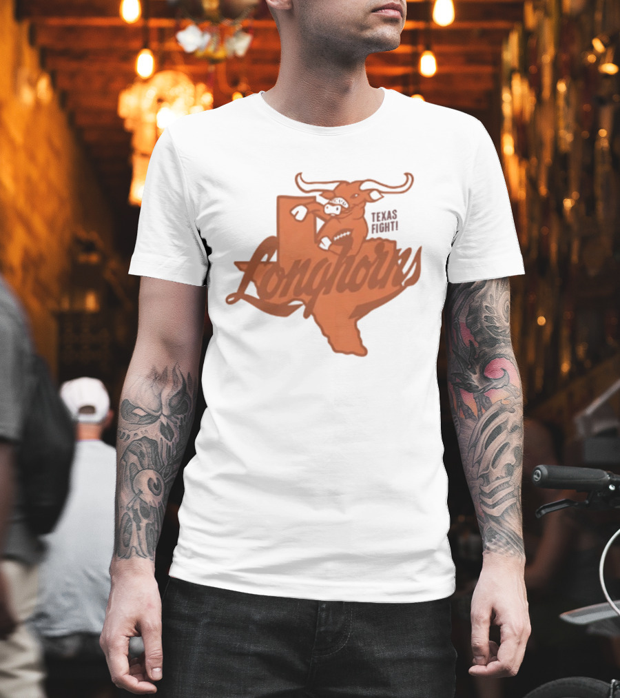Texas Longhorns Football Texas Fight Map Longhorns T-Shirt