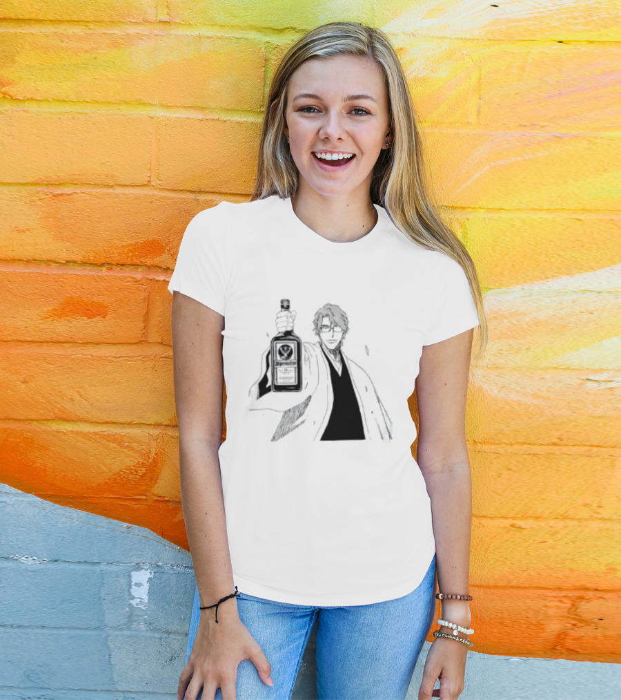 Jagermeister Aizen Sosuke Bleach Anime Collaboration T-Shirt