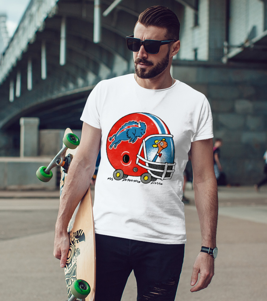Lowly Worm Wearing Buffalo Bills Football Helmet With Buffalo T-Shirt