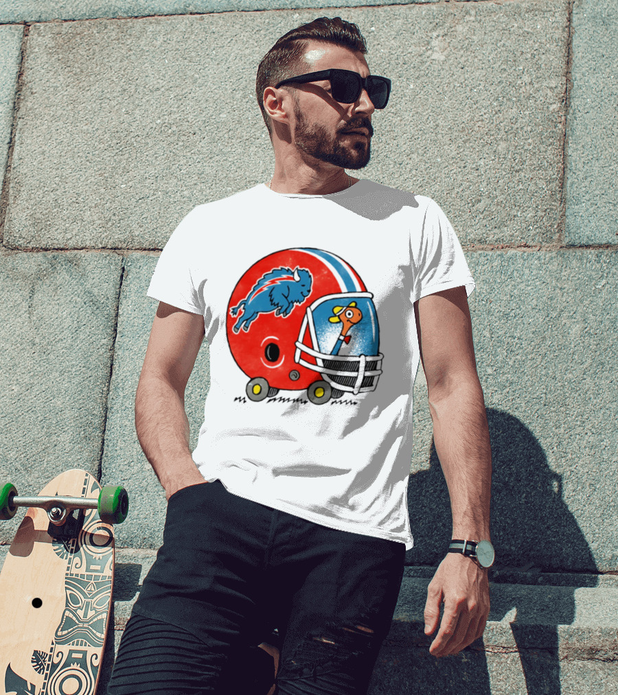 Lowly Worm Wearing Buffalo Bills Football Helmet With Buffalo T-Shirt