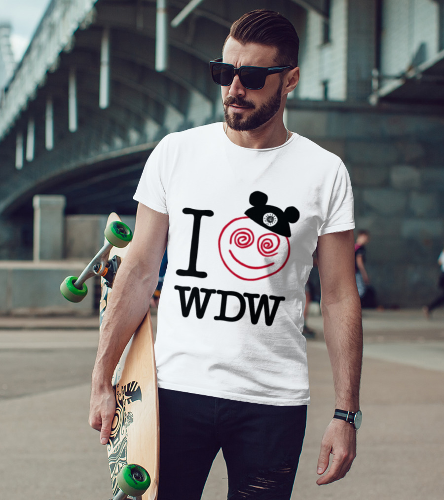I Love WDW Lost Bros Store All The Time Disney Mickey Hat Smiley Face T-Shirt