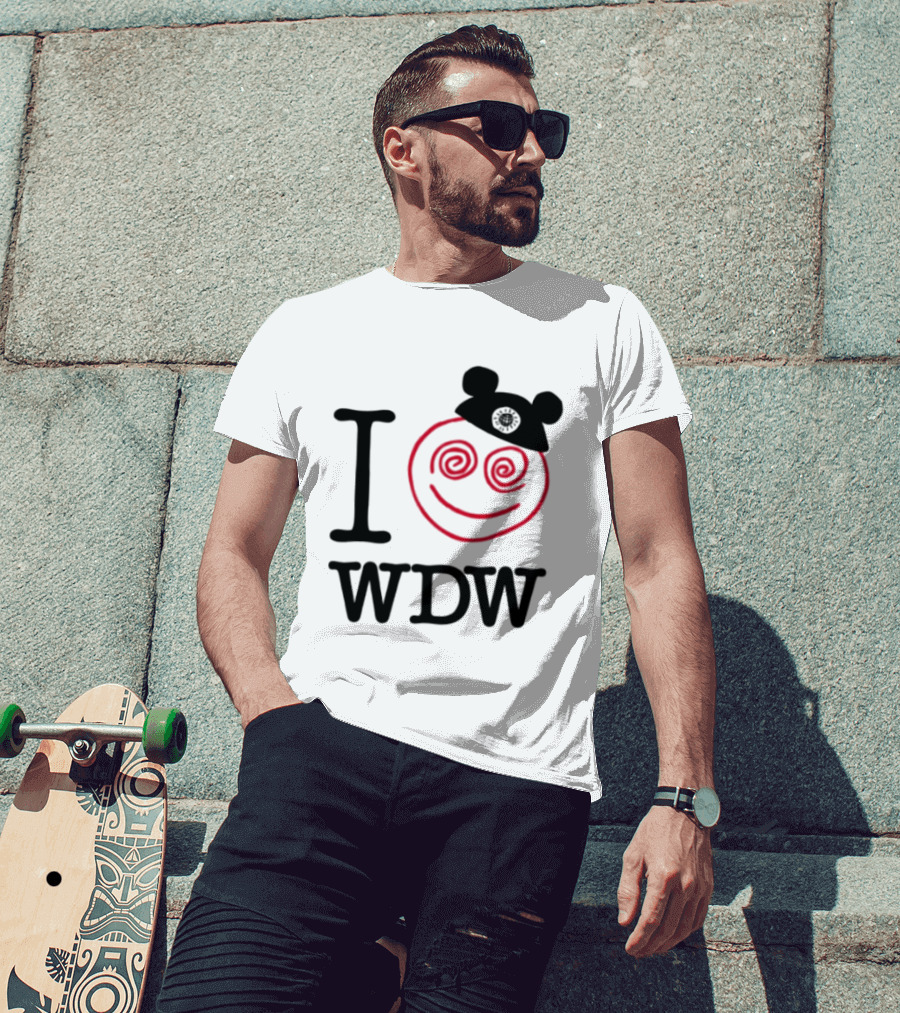 I Love WDW Lost Bros Store All The Time Disney Mickey Hat Smiley Face T-Shirt