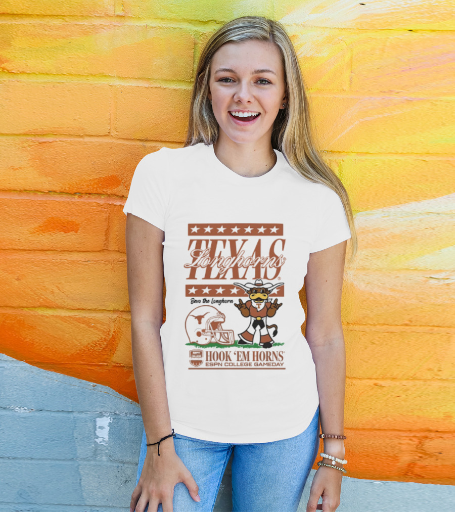 Texas Longhorns Bevo The Longhorn Hook 'Em Horns ESPN College Gameday 2026 T-Shirt