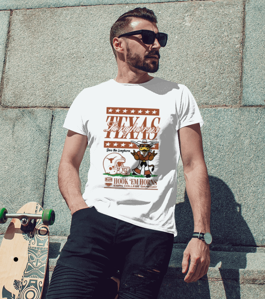 Texas Longhorns Bevo The Longhorn Hook 'Em Horns ESPN College Gameday 2026 T-Shirt