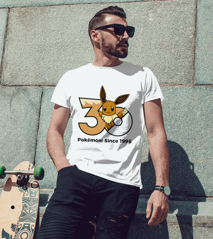 Eevee Pokémon 30th Anniversary Since 1996 Celebration T-Shirt