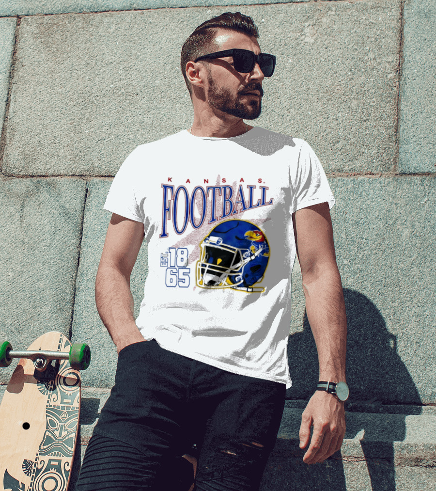 Kansas Jayhawks Football Est 1865 Helmet T-Shirt