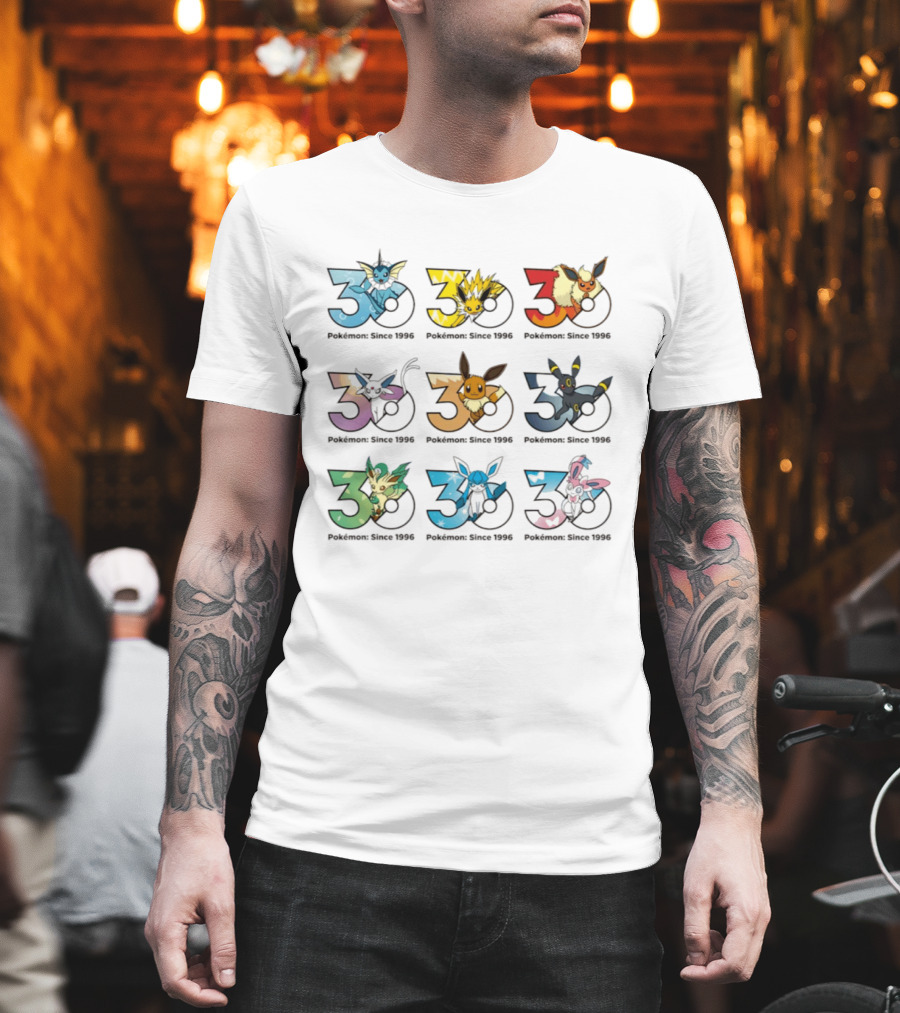 Pokemon Since 1996 Eevee Evolutions 30th Anniversary Collection T-Shirt