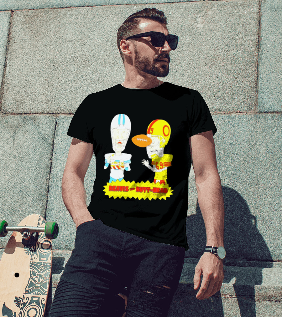 Beavis And Butt Head Football Parody Player Cartoons MTV Series 90s Humor T-Shirt