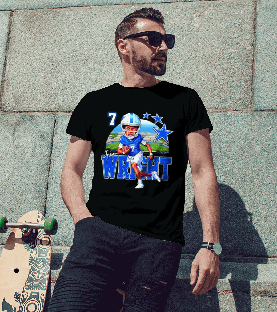 Buffalo Bulls Jason Wright 7 NCAA Football Player Caricature T-Shirt