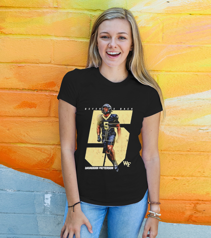 Davaughn Patterson Wake Forest Football Defensive Back Number 5 WF T-Shirt