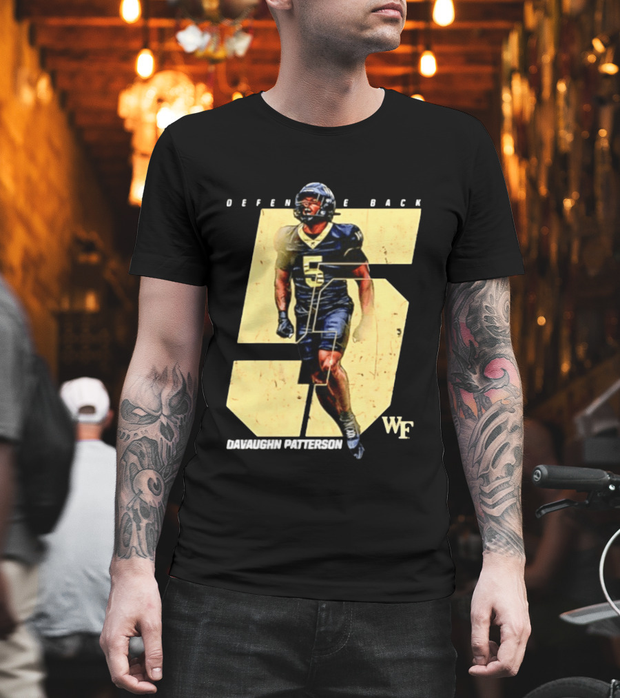 Davaughn Patterson Wake Forest Football Defensive Back Number 5 WF T-Shirt