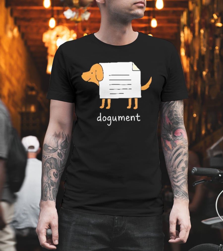 Dogument Pun Dog Document Office Humor T-Shirt