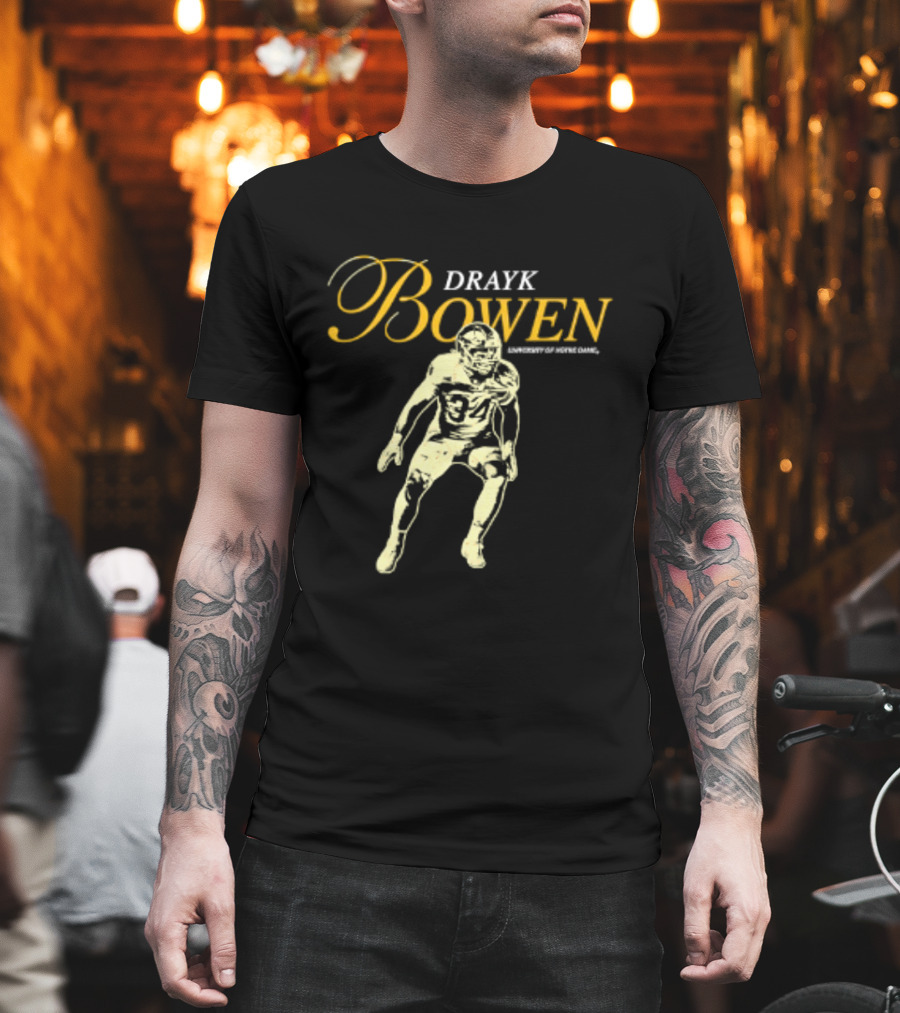 Drayk Bowen 34 Notre Dame NCAA Football Player T-Shirt