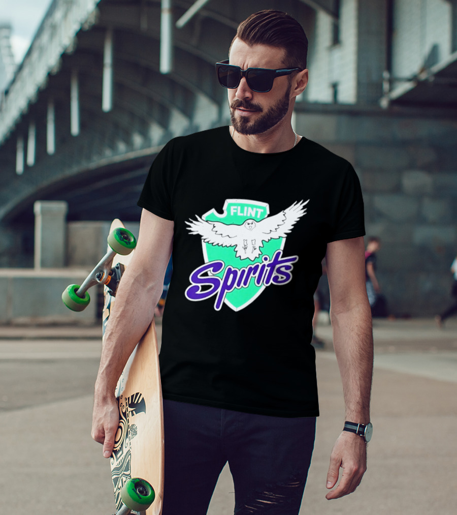 Flint Spirits Eagle Shield Vintage Sports Team T-Shirt