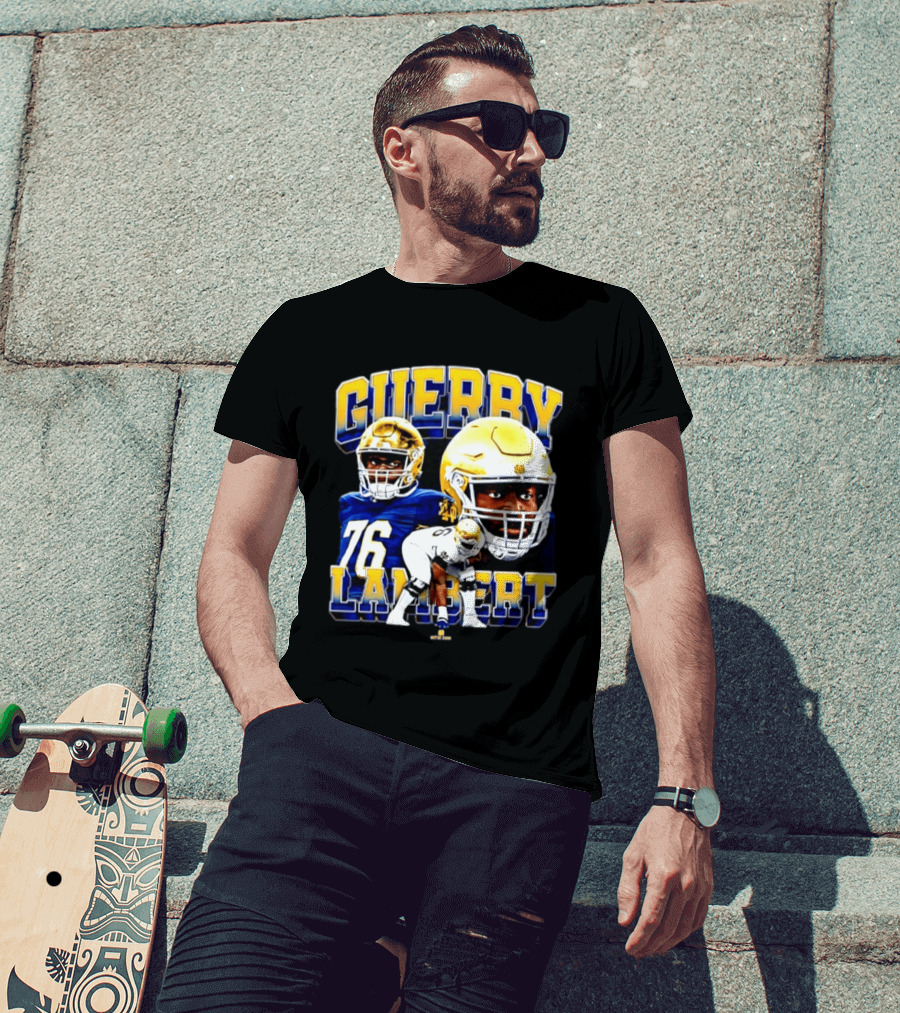 Guerby Lambert 76 Notre Dame NCAA Football Player T-Shirt