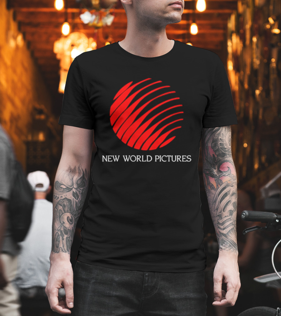 New World Pictures Film Production Classic Cinema Red Spiral T-Shirt