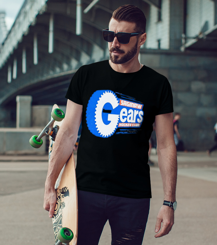 Saginaw Gears Hockey Club IHL Retro Team T-Shirt