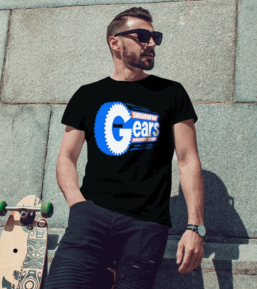 Saginaw Gears Hockey Club IHL Retro Team T-Shirt