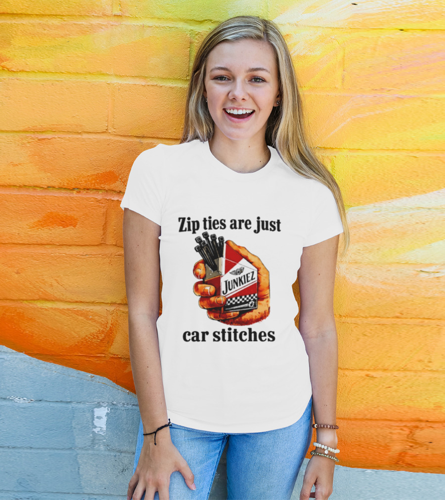 Zip Ties Are Just Car Stitches JunkieZ Pack Hand Mechanic Humor T-Shirt