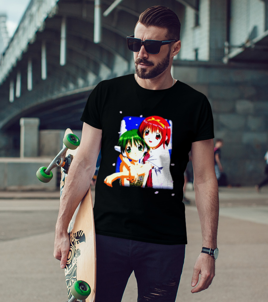 Aquaplus Hike Softgarage Chillweeb Anime Girls Cherry Blossom Hugging Scene T-Shirt
