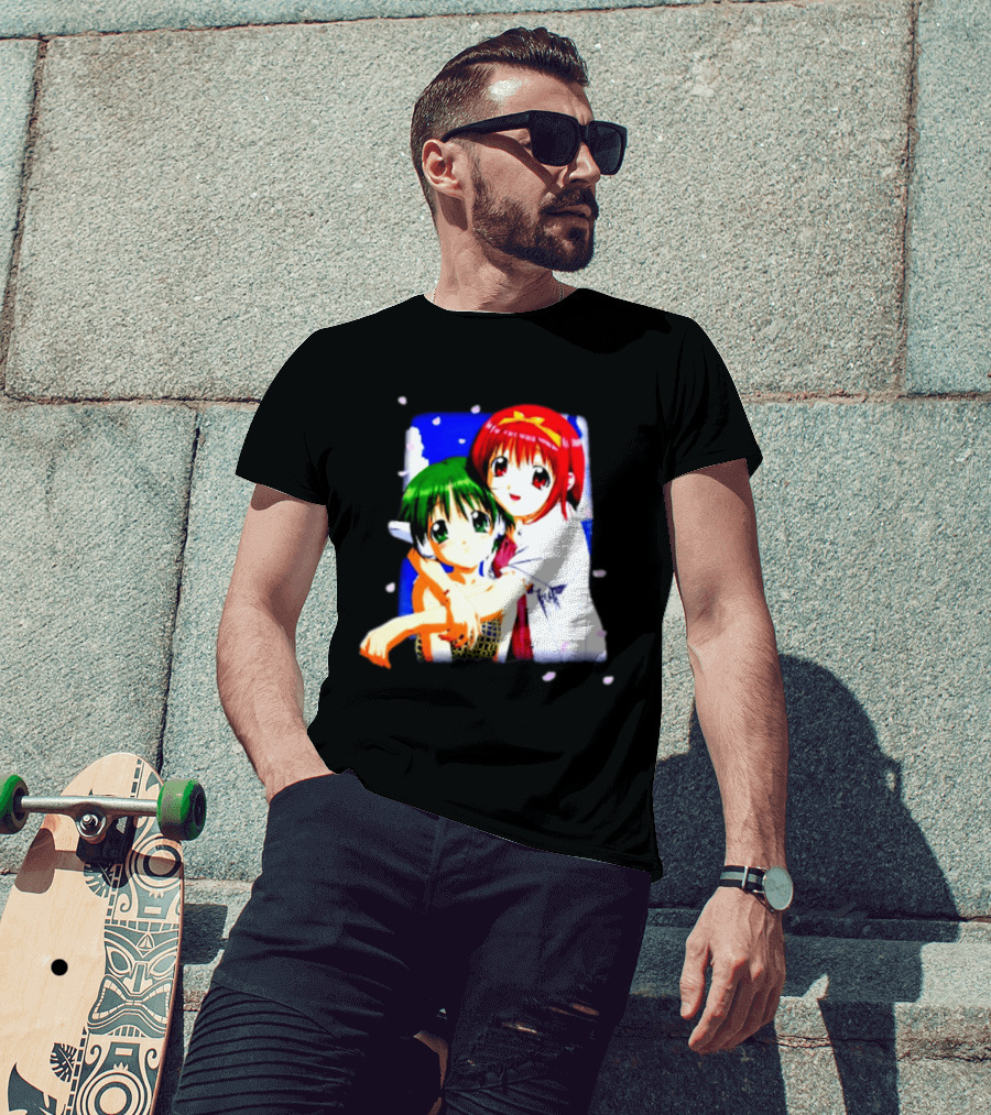 Aquaplus Hike Softgarage Chillweeb Anime Girls Cherry Blossom Hugging Scene T-Shirt