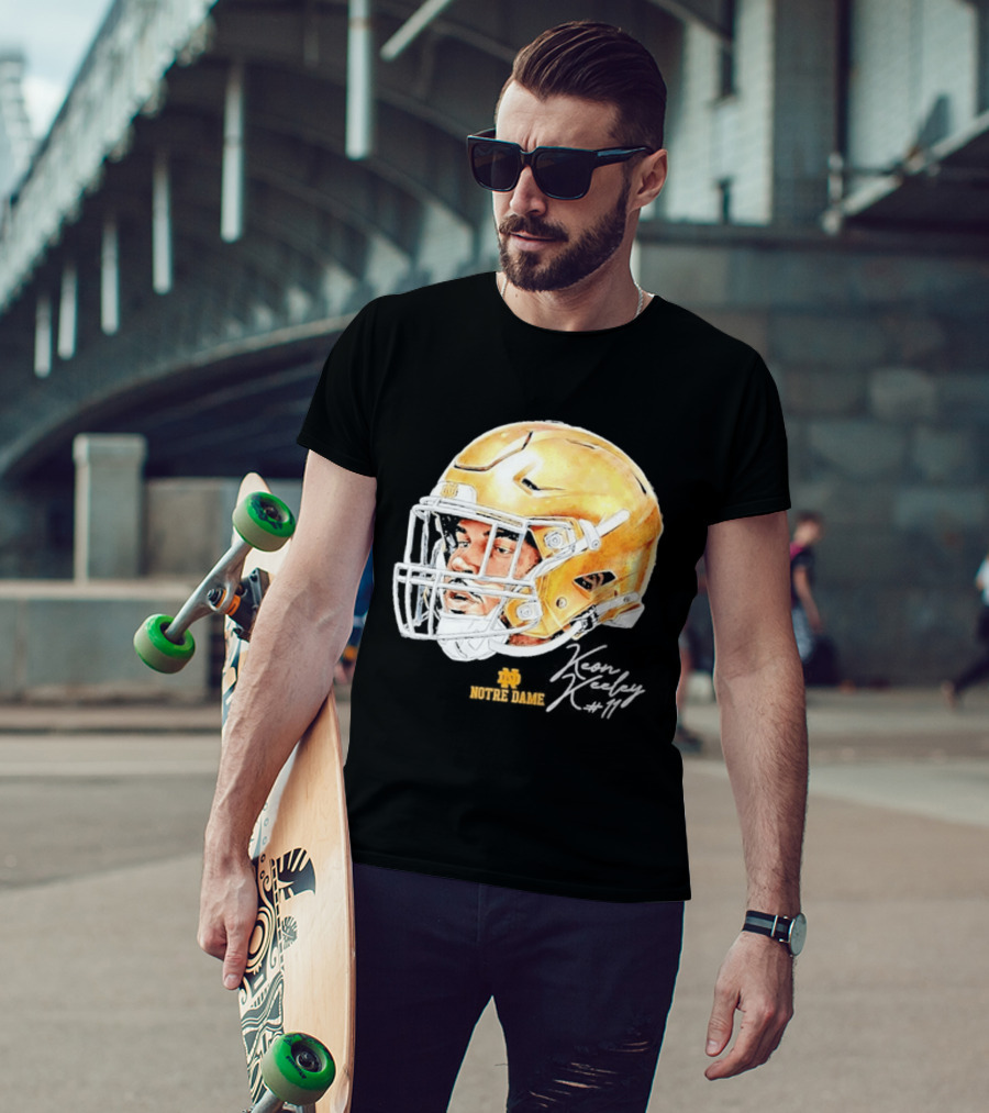 Keon Keeley 11 Notre Dame Football Helmet Swag T-Shirt