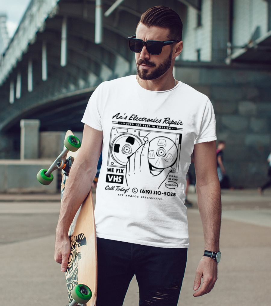 An's Electronics Repair We Fix VHS Call Today 619 310 5028 The Analog Specialists T-Shirt