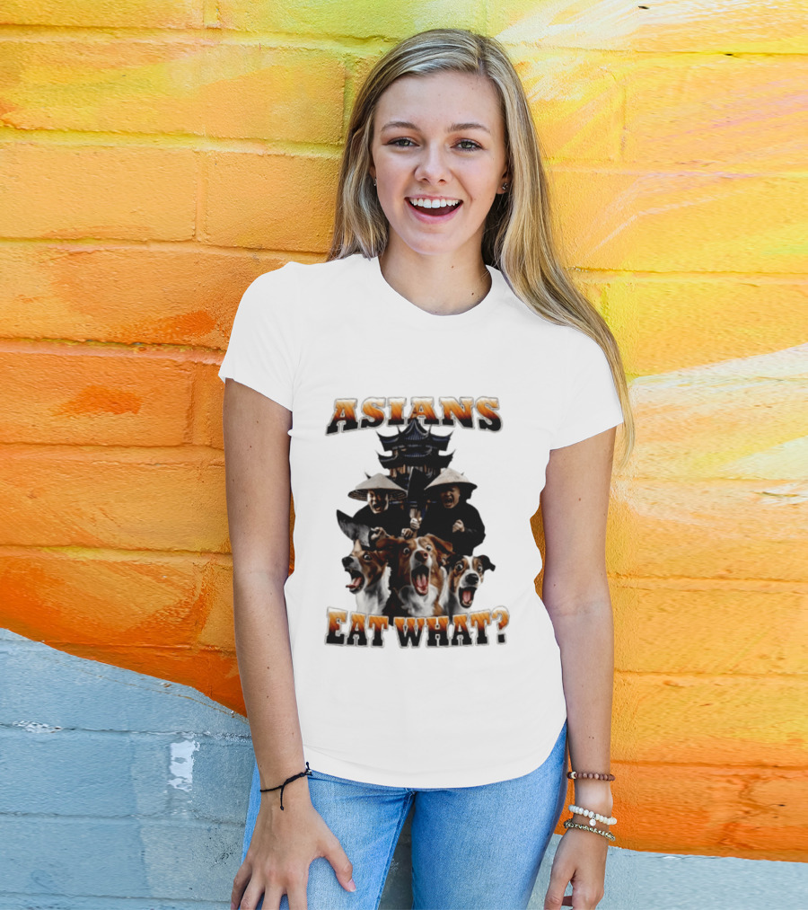 Asians Eat What Pagoda And Dogs Offensive Meme T-Shirt