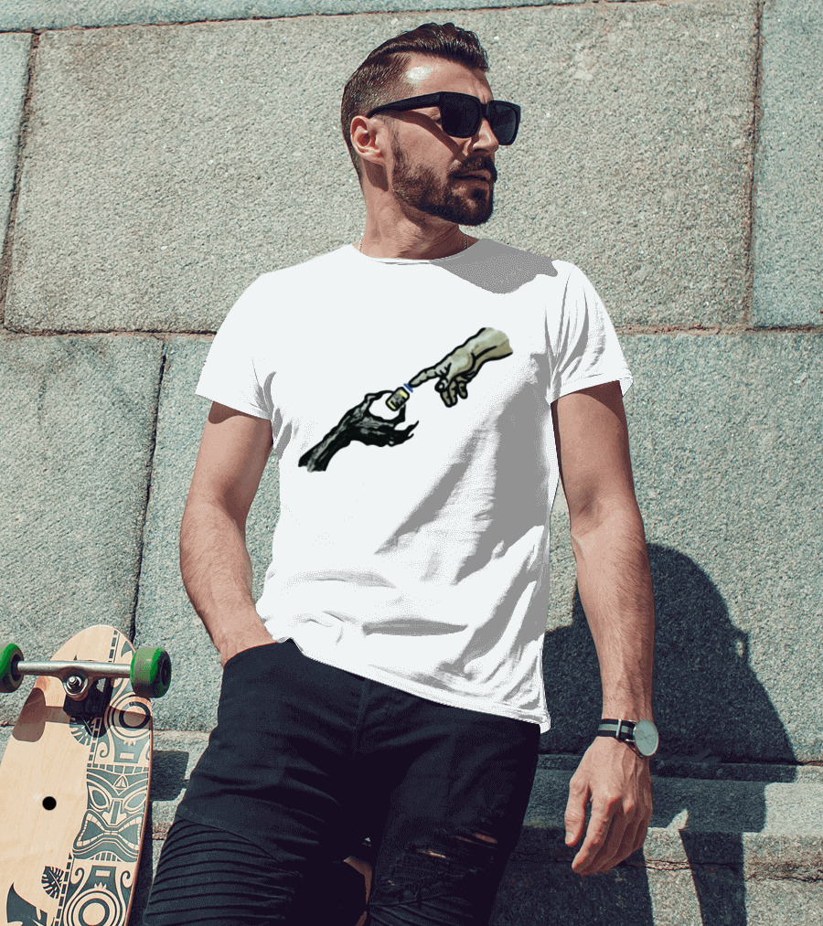 Michelangelo Creation Of Adam Vaccine Hand T-Shirt
