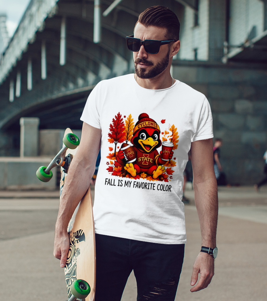 Iowa State Cyclones Fall Is My Favorite Color Football Leaves T-Shirt