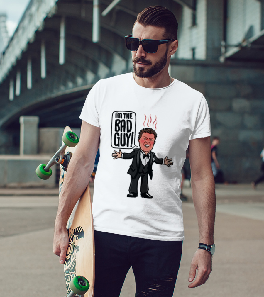 Say Hello To The Bad Guy Cartoon Flames Expression T-Shirt