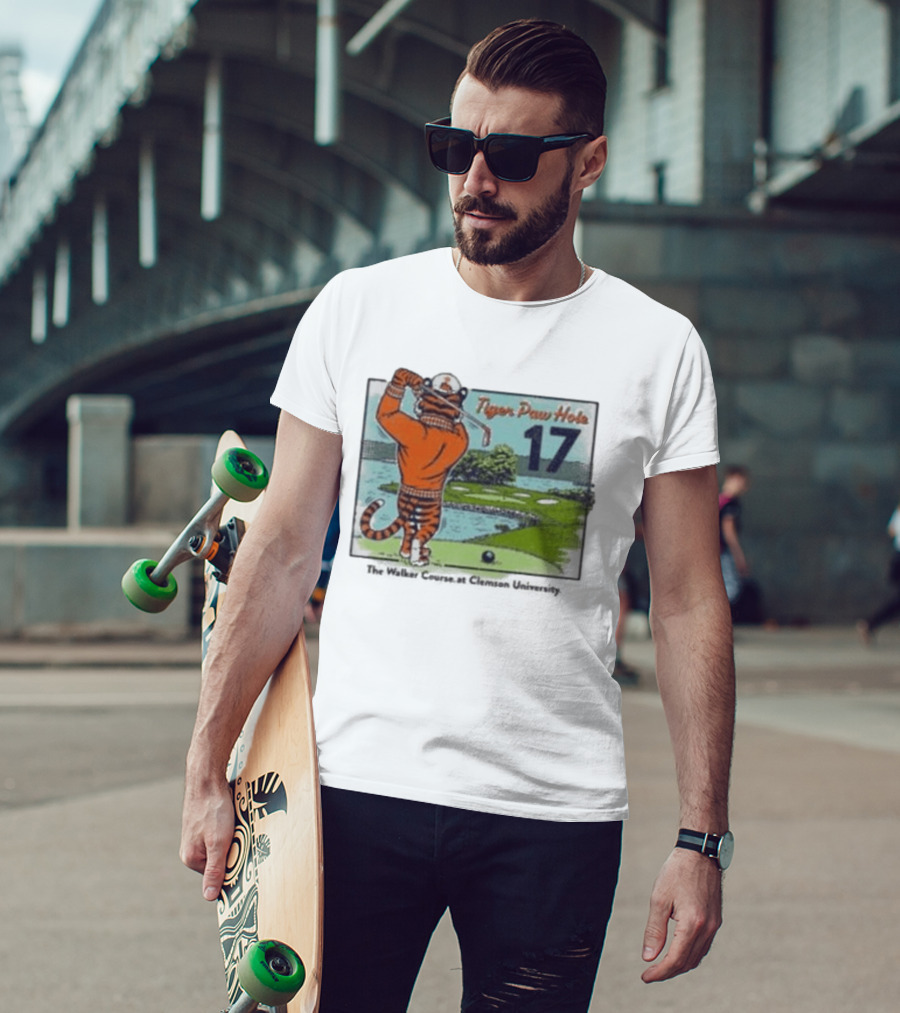 Tiger Paw Hole 17 The Walker Course Clemson University T-Shirt