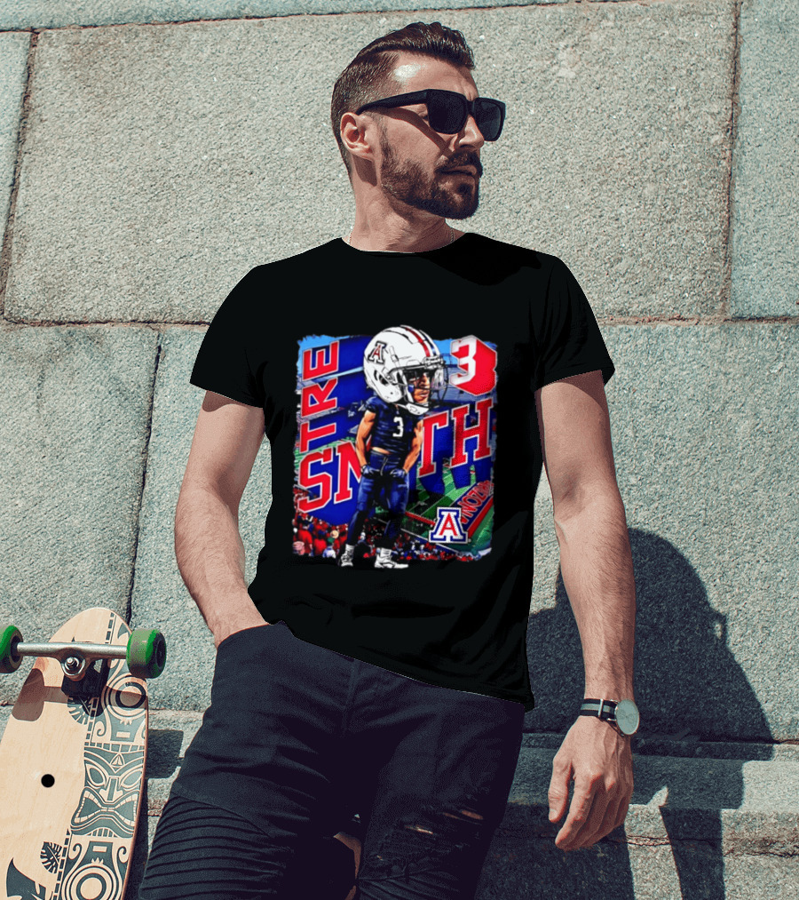 Tre Smith 3 Arizona Wildcats NCAA Football Caricature T-Shirt
