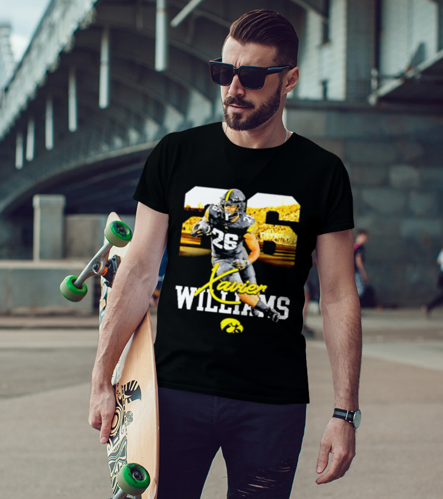 Iowa Hawkeyes Xavier Williams 26 NCAA Football Player Number T-Shirt