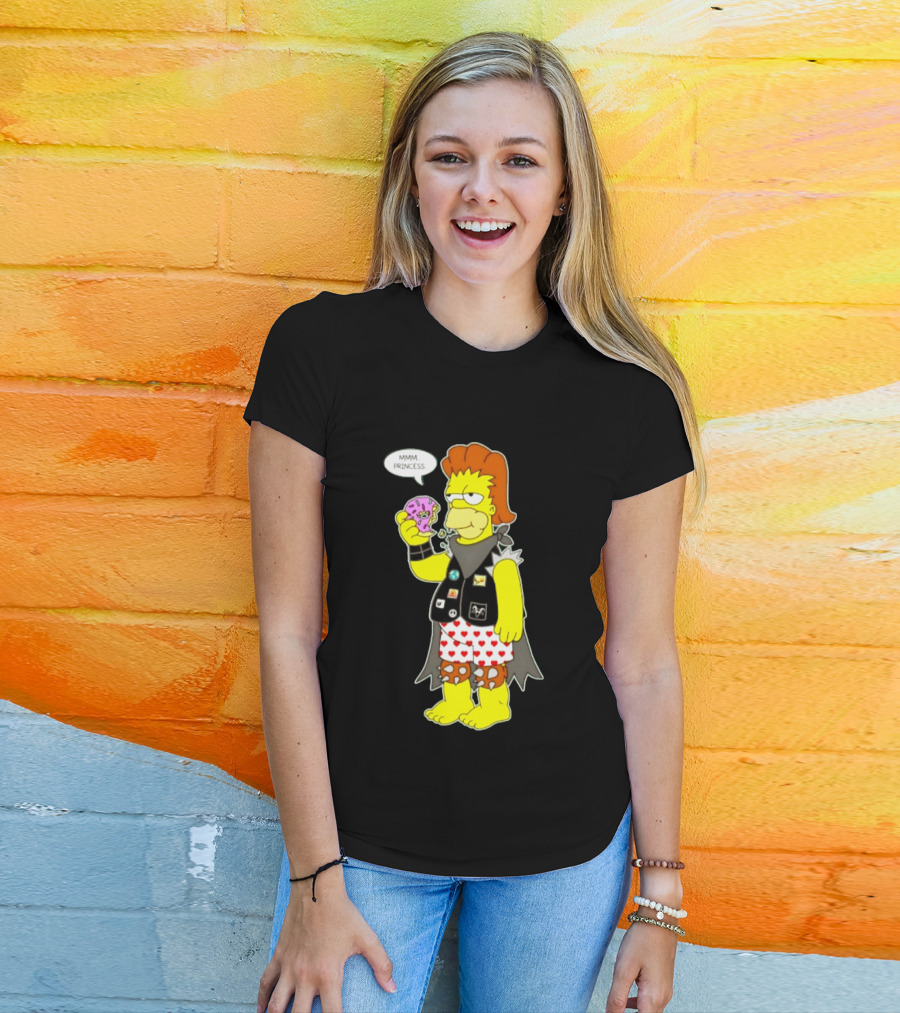 The Simpsons Homer Mmm Princess Punk Donut Eating T-Shirt