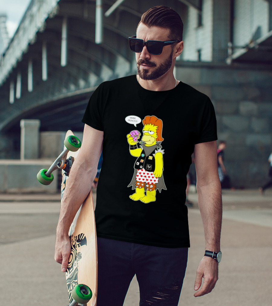 The Simpsons Homer Mmm Princess Punk Donut Eating T-Shirt
