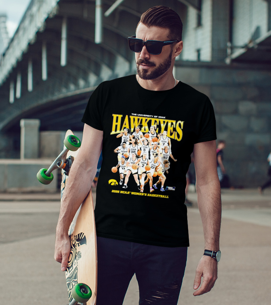 The University Of Iowa Hawkeyes 2026 NCAA Women's Basketball Team Players T-Shirt
