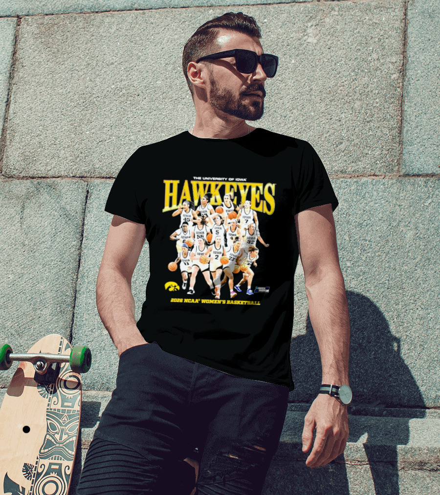 The University Of Iowa Hawkeyes 2026 NCAA Women's Basketball Team Players T-Shirt